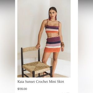 Soah Gia Sunset crochet skirt & crop top size S
